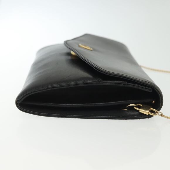 DIOR Chain Shoulder Bag Leather Black Gold - Picture 4 of 13